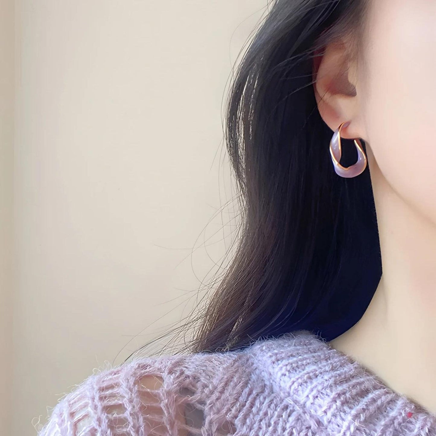 Purple Dream Hoops Earring