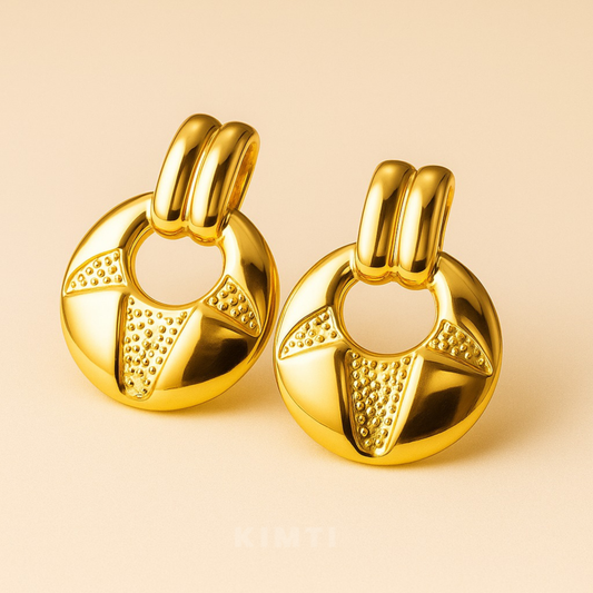 18K Gold Plated Retro Ringlet Earrings