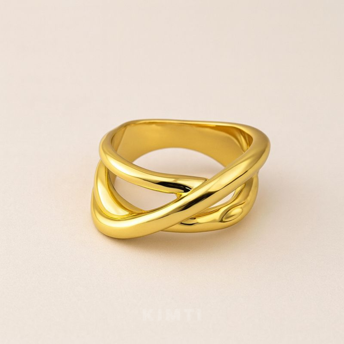 18K Gold Plated Luxe Cross Band Ring