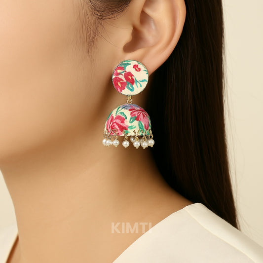 Multicolour Printed Jhumka Earring