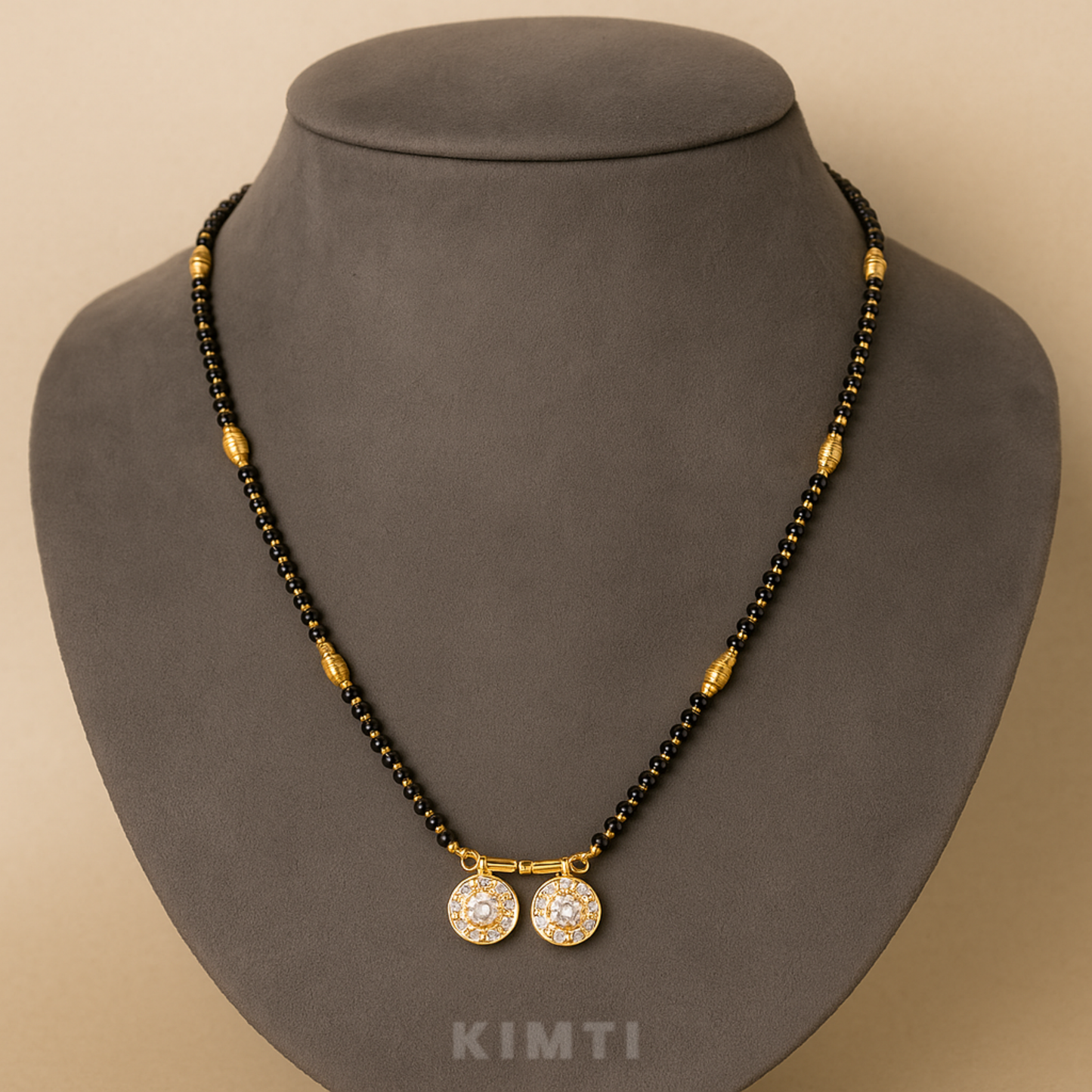 18K Gold Plated Double Pendant Mangalsutra