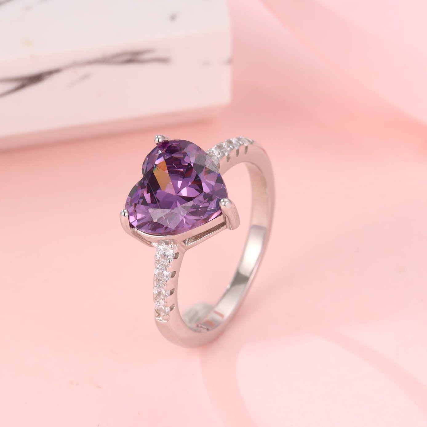 Silver Lavender Stone Ring