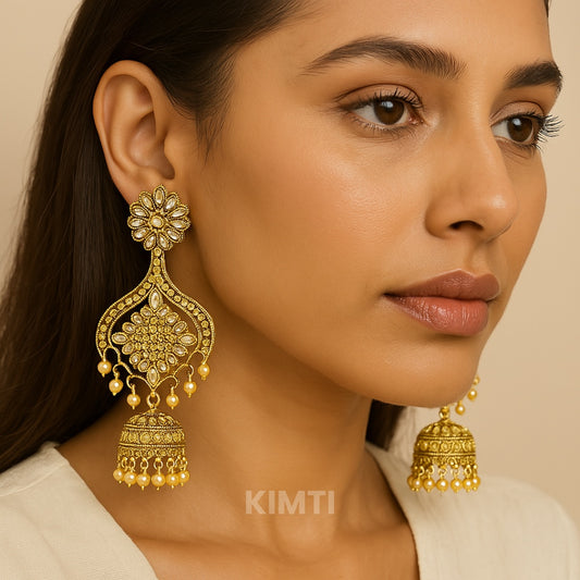 Gold Traditional Antique Jhumka Earring