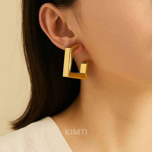 Square Half Hoop Earring