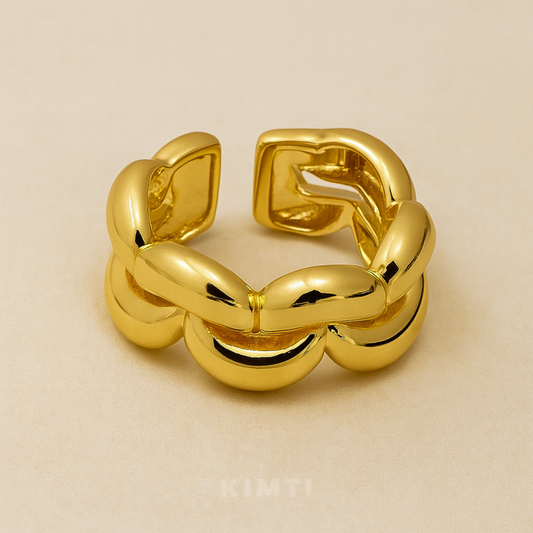 18K Gold Plated Chunky Link Ring