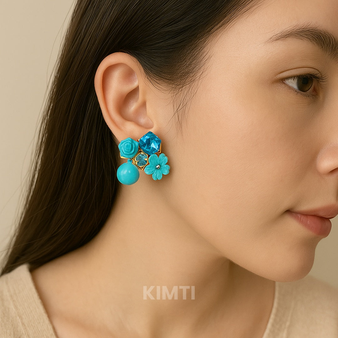 Blue  Pleasure Charms Stud Earring