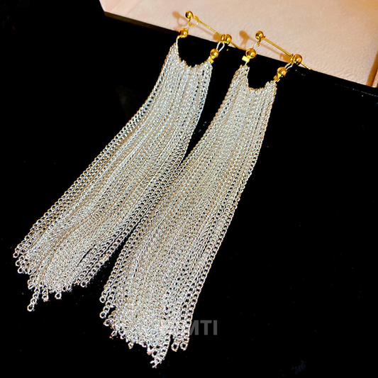 Silver Plated Long Chain Earring