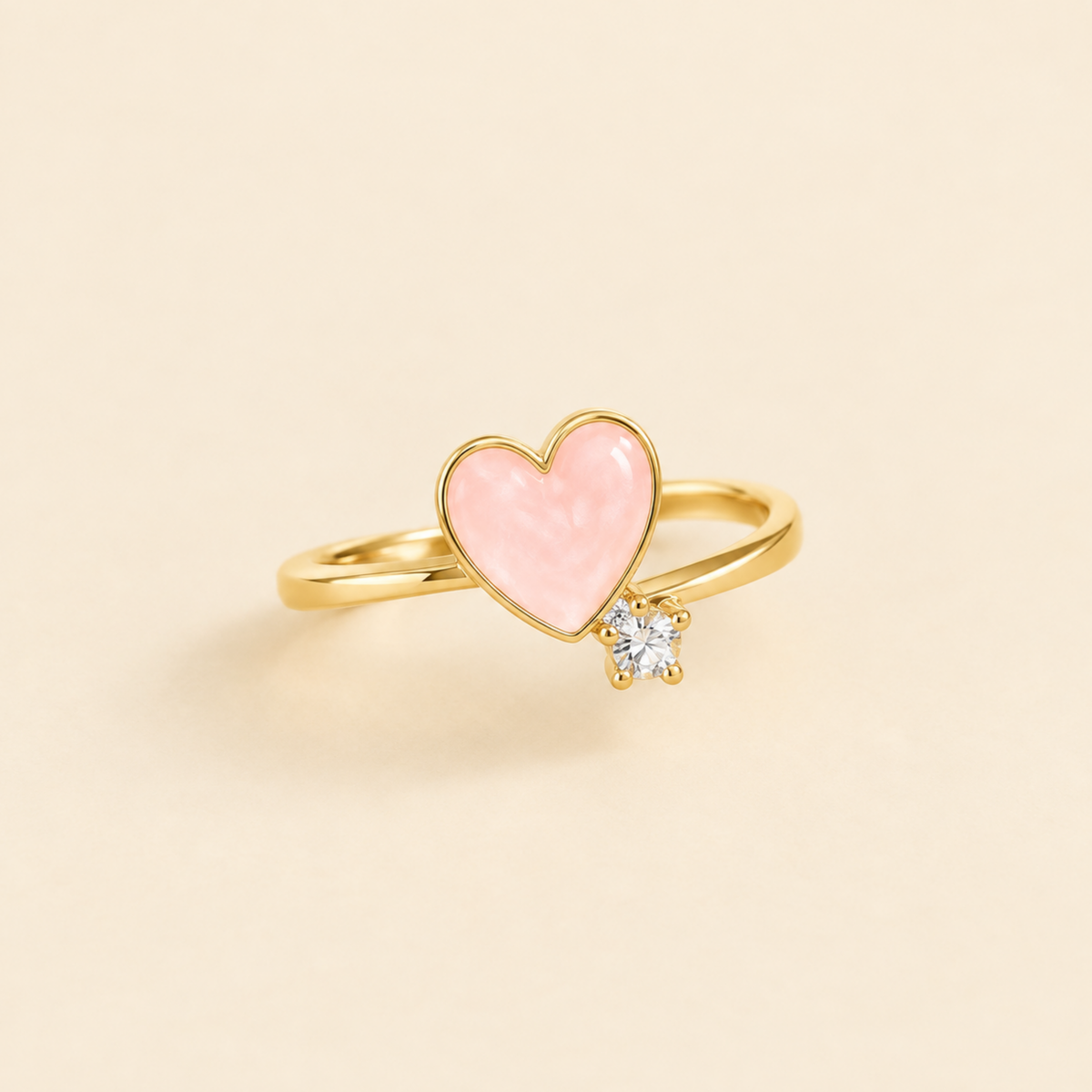18K Gold Plated Pink Love Knot Ring