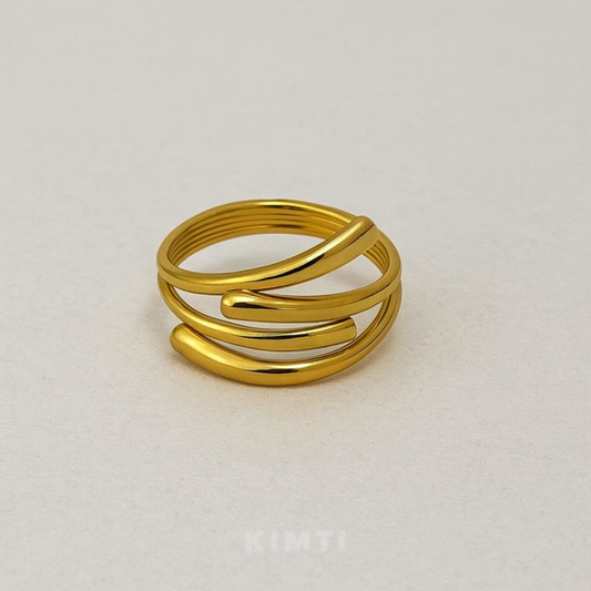 18K Gold Plated Bold Coil Ring