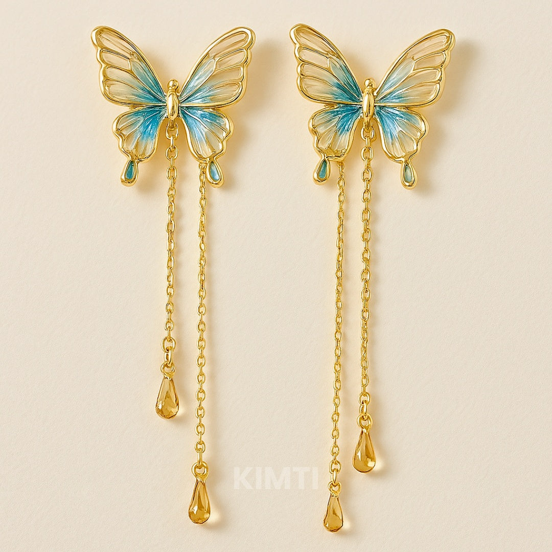 Blue Butterfly Dangler Earring