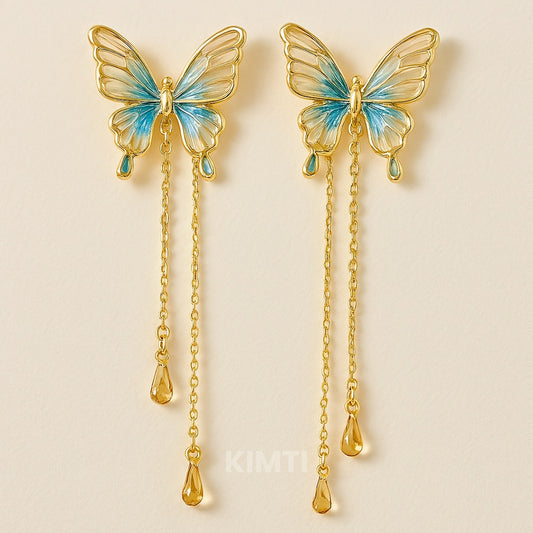 Blue Butterfly Dangler Earring