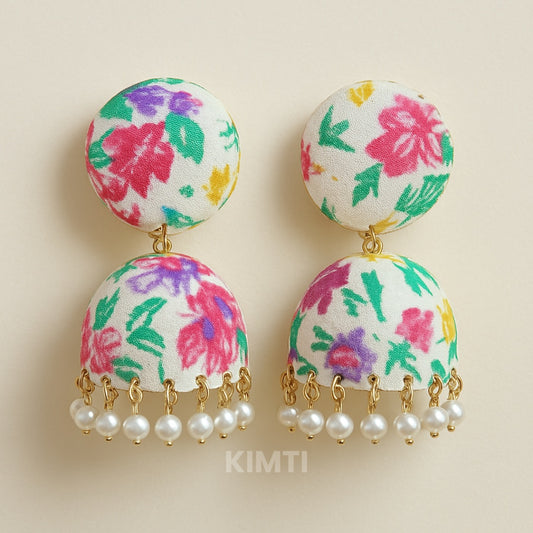 Multicolour Printed Jhumka Earring