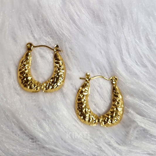 Gold Plated Dangler Hoops Anti Tarnish Earrings