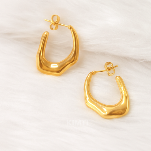 18K Gold Plated Vero Half Hoop Earrings