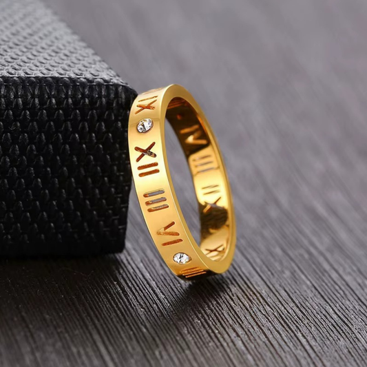 18k Gold Plated Zircon Hollow Roman Numerals