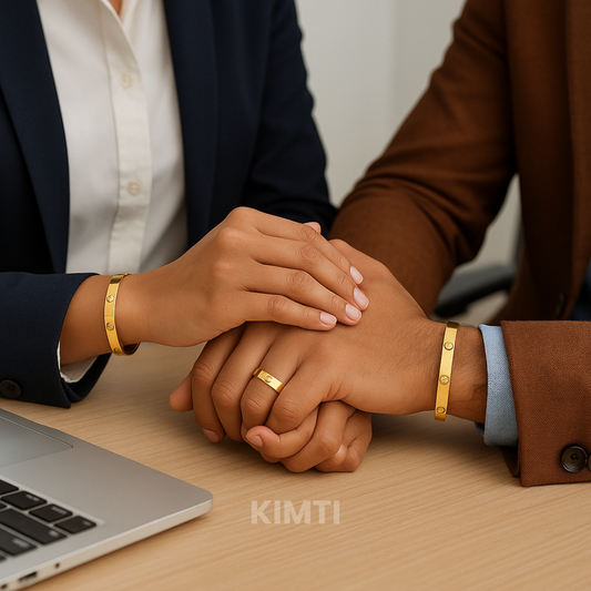 Locked In Love 18K Gold Plated Anti Tarnish Couple Bracelet (Set of 2)
