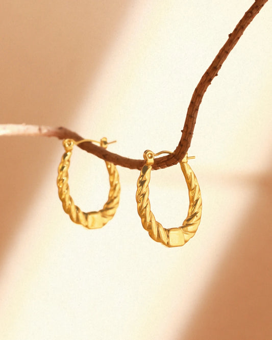 Sorelline 18K Gold Plated Woven Hoops