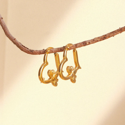 Bélaire 18K Gold Plated Heart Hoops