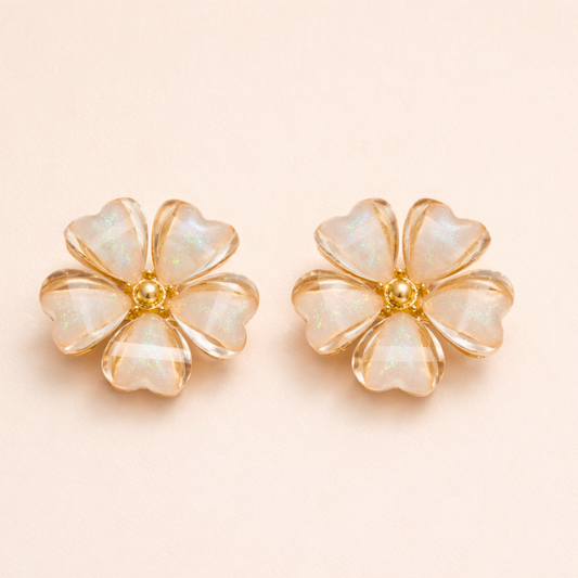 Pearl Bloom and Midnight Bloom Flower Earrings