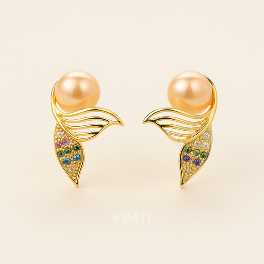 Starlit Feather Studs Earring