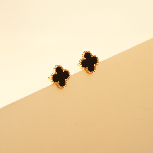 Fortelle 18K Gold Plated Enamel Studs