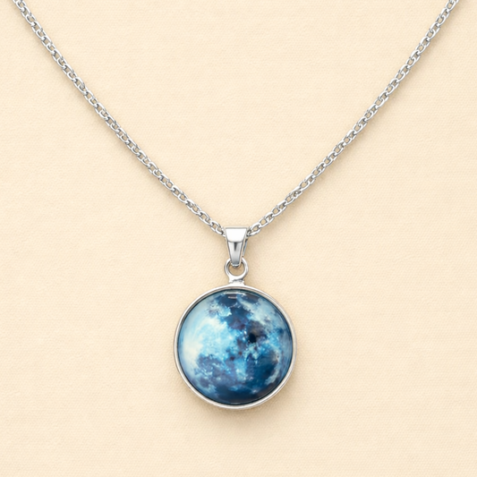 Galaxy Moonstone Silver Necklace