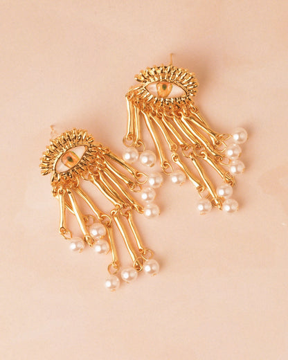 Astraea 18 K Gold Plated Soirée Earrings