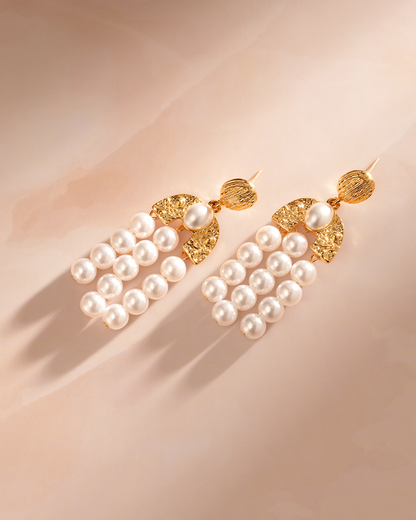 Althea 18 K Gold Plated Soirée Earrings