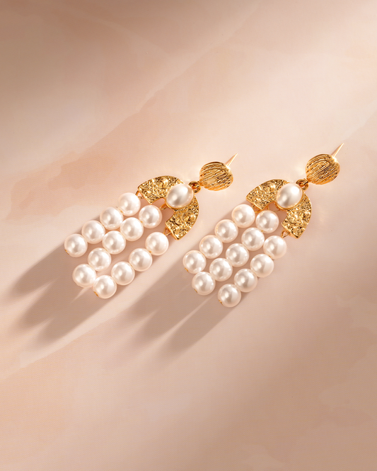 Althea 18 K Gold Plated Soirée Earrings