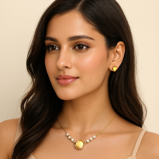 Solara Pearl Pendant Anti-Tarnish Necklace