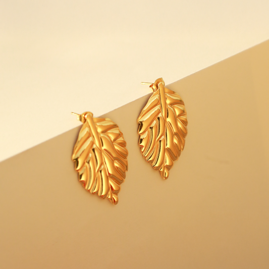 Laurisse 18K Gold Plated Sculpted Studs
