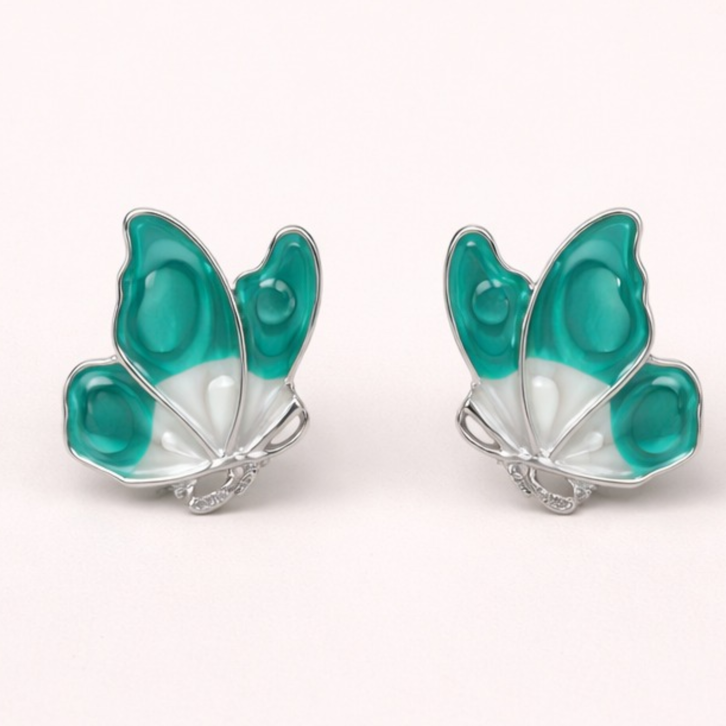 Colorful Enamel Butterfly Stud Earrings