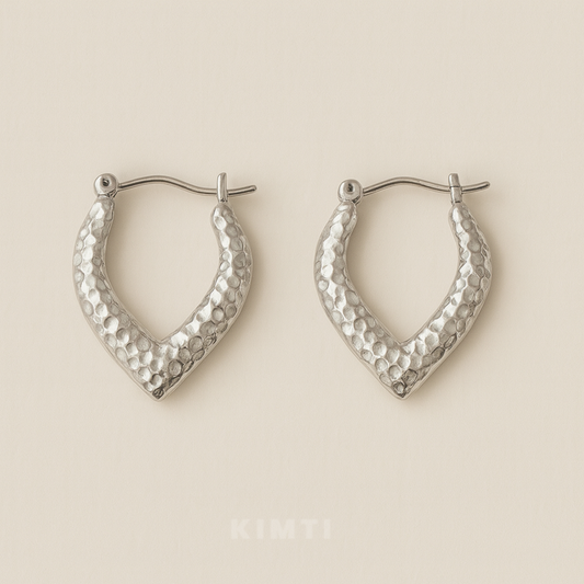 Anti-Tarnish Bold Textured V Earrings