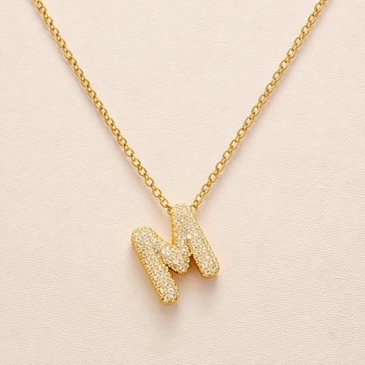 18k Gold Plated Bnf Bubble Letter Necklace