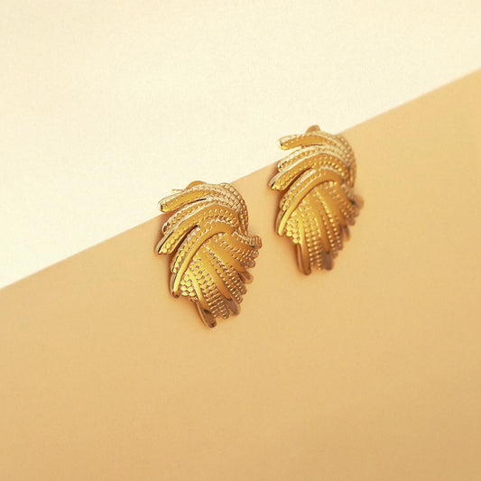 Zephyra 18K Gold Plated Sculpted Studs