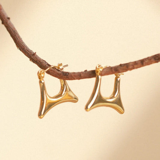 Soleil 18K Gold Plated Sculpted Hoops