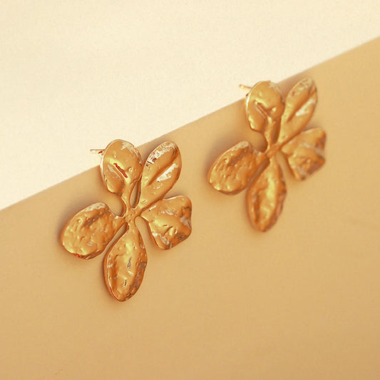 Veloura 18K Gold Plated Sculpted Studs