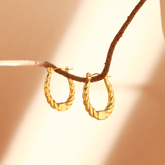 Sorelline 18K Gold Plated Woven Hoops