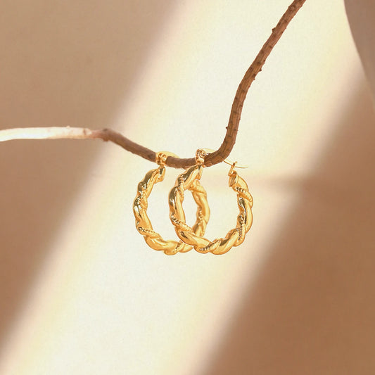 Tresse 18K Gold Plated Woven Hoops