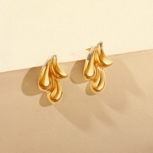 Iselle 18K Gold Plated Sculpted Studs