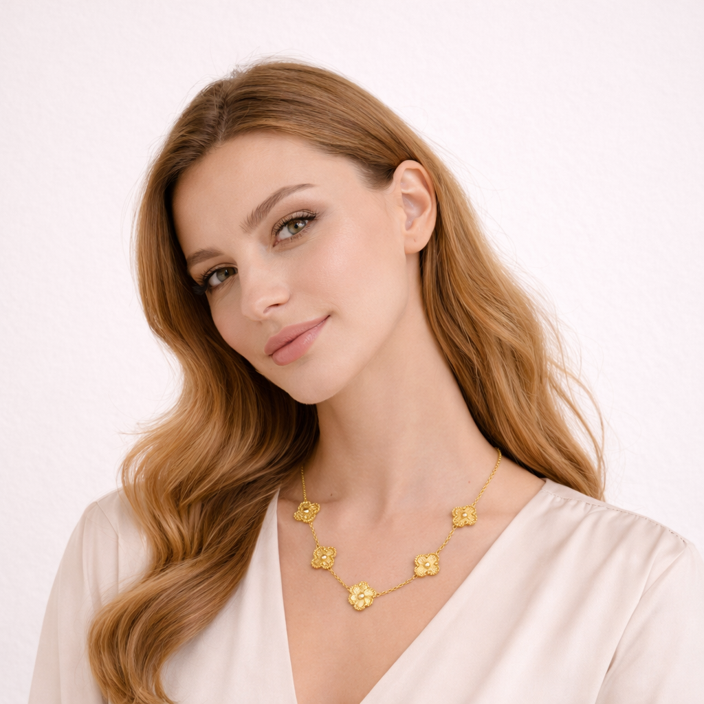 Rs. 149 Anti Tarnish Golden Flower Necklace