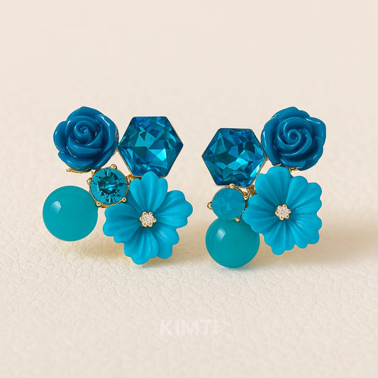 Blue  Pleasure Charms Stud Earring