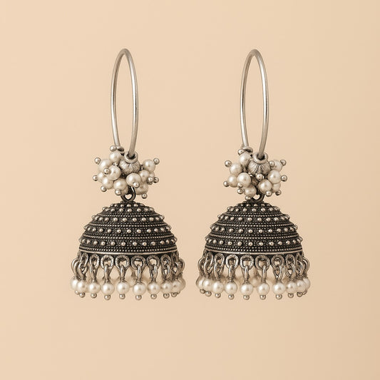 Oxidized Silver Jhumka