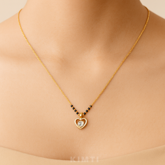 18K Gold Plated Classic Heart Mangalsutra