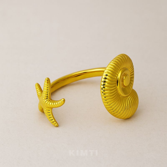 18K Gold Plated Beach Inspired Ring