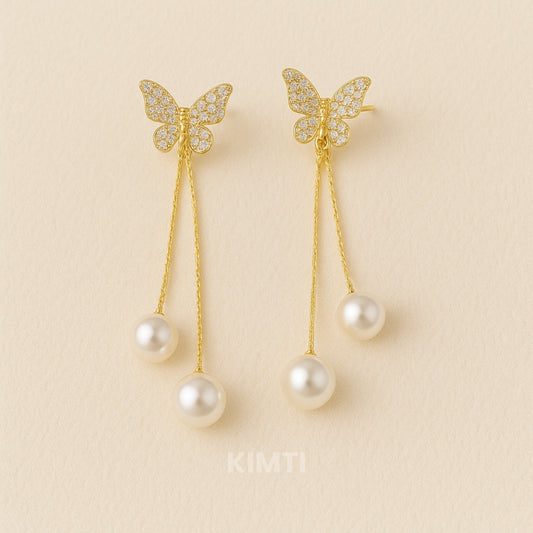Butterfly Dangler Silver Earring