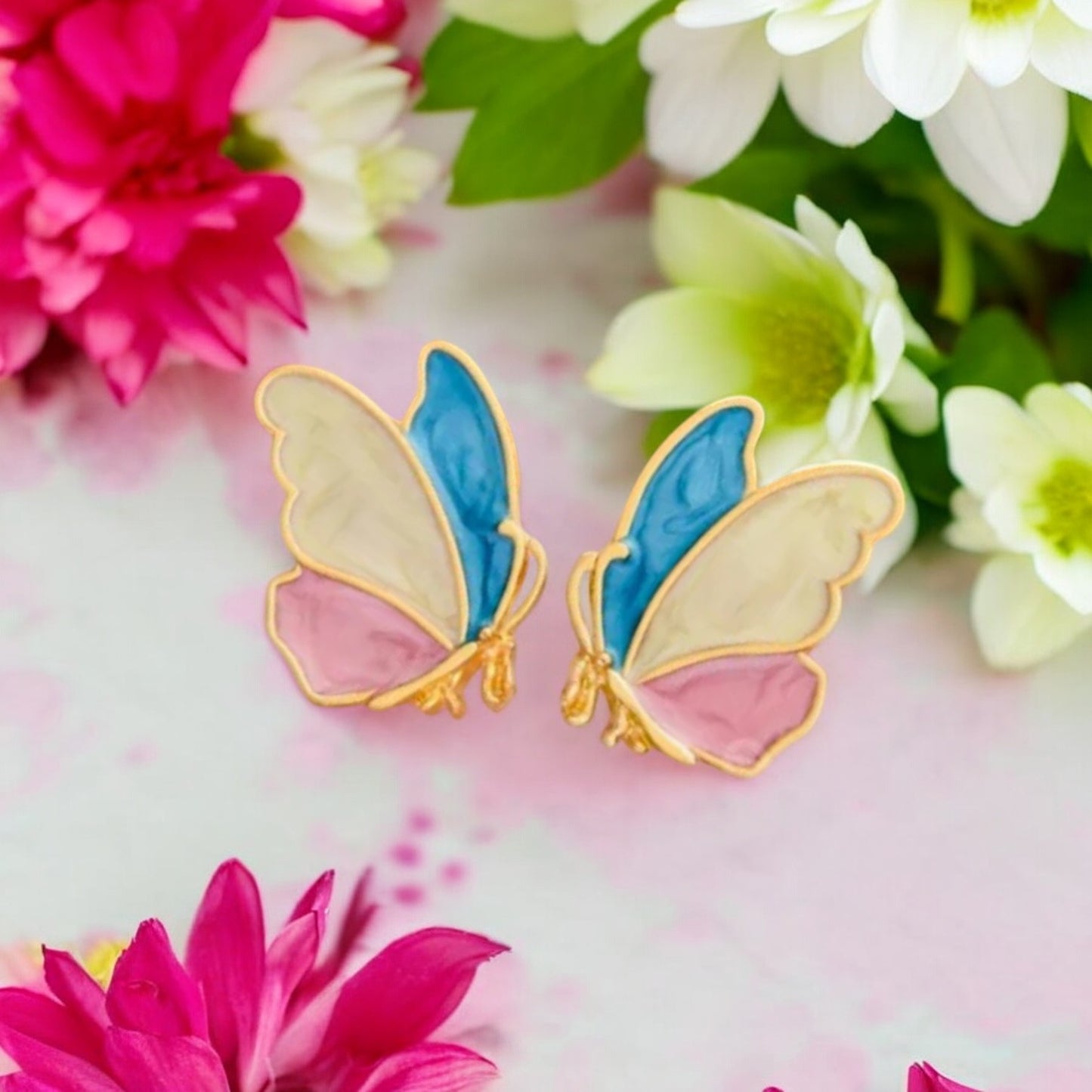 Multicolor Whispering Butterfly Stud Earring