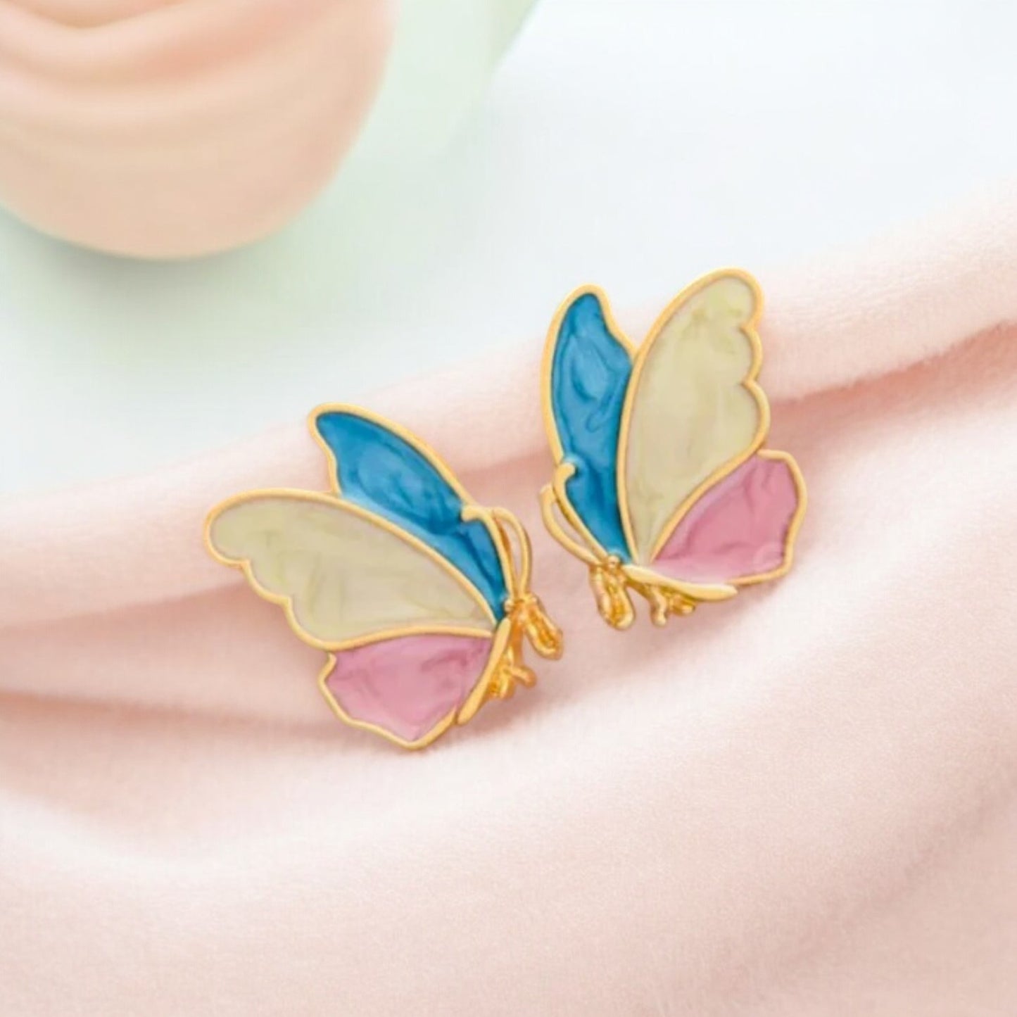 Multicolor Whispering Butterfly Stud Earring