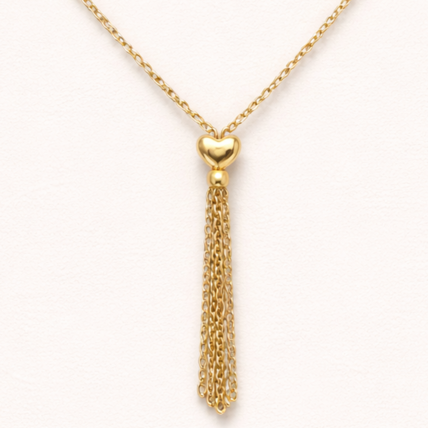 18k Gold Plated Aurelia Heart Tassel Anti-Tarnish Necklace