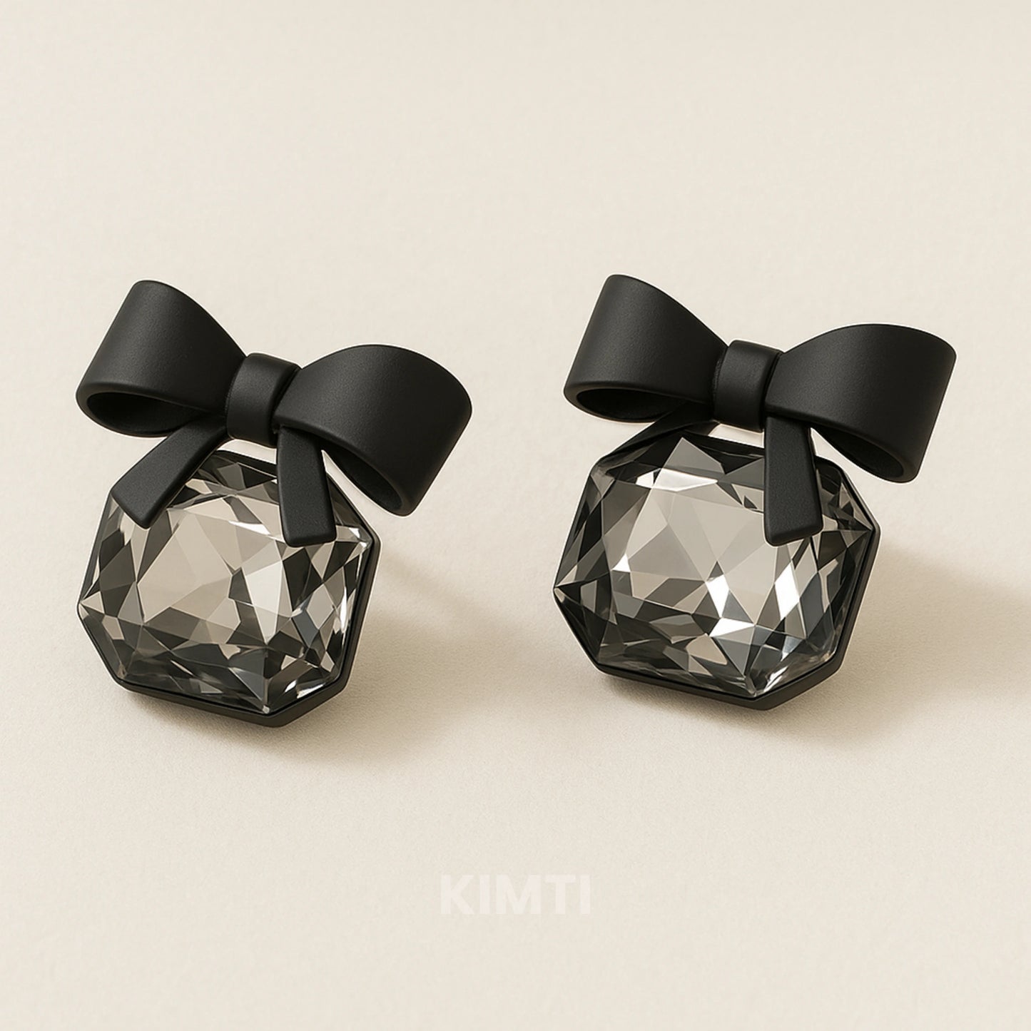 Black Bow Stud Earring